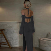 Halter Dress  Sweet Spicy Wind Niche Design Slit Dress
